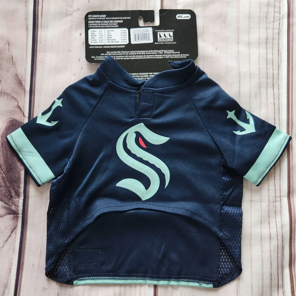 NWT NHL Seattle Kraken Pet Jersey Officially Licensed Dog Cat Shirt Size Medium